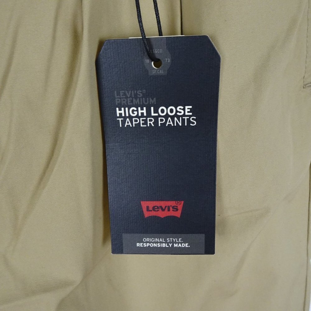 Levi's Wide Leg Pants Women's Size 32x28 Brown Twill Belted High Loose Taper - Picture 7 of 10